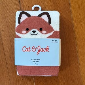 Cat & Jack Fox Face Fashion Tights in Brown and White